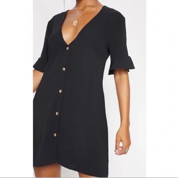 PLT Black Button Dress - Picture 8 of 9